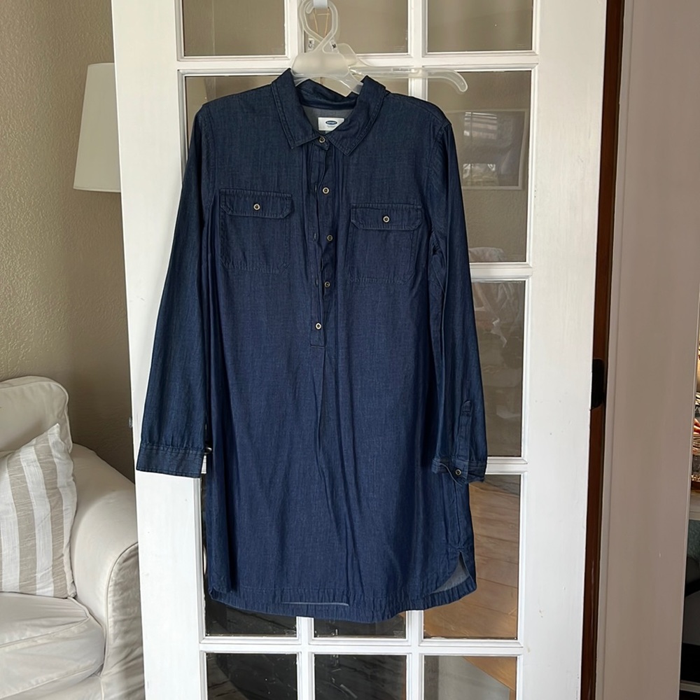 Old navy dark denim dress.